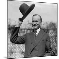 President Calvin Coolidge Waves a Hat Presented to Him by Smoki People of Prescott, Arizona-null-Mounted Premium Photographic Print