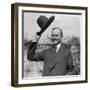 President Calvin Coolidge Waves a Hat Presented to Him by Smoki People of Prescott, Arizona-null-Framed Photo