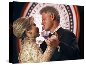 President Clinton Dances with His Wife Hillary at the Veterans Ball Monday-null-Stretched Canvas