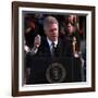 President Clinton Delivers Inaugural Speech after Being Sworn in for Second Term, January 20, 1997-null-Framed Photographic Print