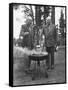 President Dwight D. Eisenhower Cooking Steaks with Former President Herbert C. Hoover-Walter Sanders-Framed Stretched Canvas