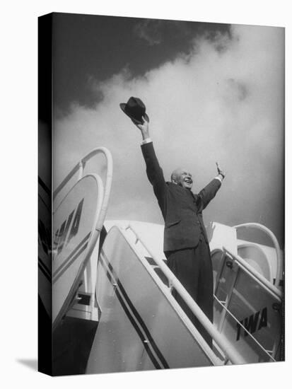 President Dwight D. Eisenhower, During Arrival For Summit Conference-Ed Clark-Stretched Canvas