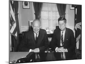 President Dwight Eisenhower Meets with President-Elect John Kennedy-null-Mounted Photo