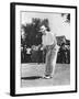 President Dwight Eisenhower on a Golf Course Putting Green-null-Framed Photo