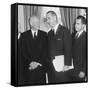 President Eisenhower and Future Presidents Lyndon Johnson and Richard Nixon-null-Framed Stretched Canvas