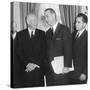 President Eisenhower and Future Presidents Lyndon Johnson and Richard Nixon-null-Stretched Canvas