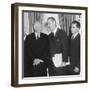 President Eisenhower and Future Presidents Lyndon Johnson and Richard Nixon-null-Framed Premium Photographic Print