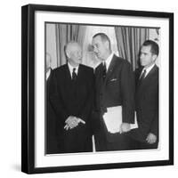 President Eisenhower and Future Presidents Lyndon Johnson and Richard Nixon-null-Framed Premium Photographic Print