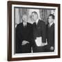 President Eisenhower and Future Presidents Lyndon Johnson and Richard Nixon-null-Framed Photo