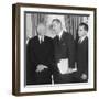 President Eisenhower and Future Presidents Lyndon Johnson and Richard Nixon-null-Framed Photo