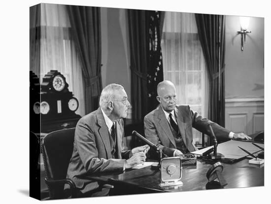 President Eisenhower Introduced Sec. of State John Foster Dulles, Who Discussed the Suez Crisis-null-Stretched Canvas