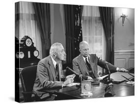 President Eisenhower Introduced Sec. of State John Foster Dulles, Who Discussed the Suez Crisis-null-Stretched Canvas