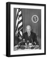 President Eisenhower Recording a Message for the Committee for Religion in American Life, Inc-null-Framed Photo