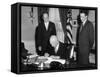 President Eisenhower Signing the Civil Rights Bill of 1960-null-Framed Stretched Canvas