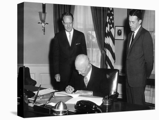 President Eisenhower Signing the Civil Rights Bill of 1960-null-Stretched Canvas