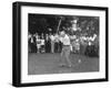 President Eisenhower Teeing Off on a Golf Course, Summer 1957-null-Framed Photo