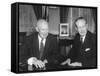 President Eisenhower with British Prime Minister Harold Macmillan in the Oval Office-null-Framed Stretched Canvas