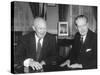 President Eisenhower with British Prime Minister Harold Macmillan in the Oval Office-null-Stretched Canvas
