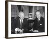 President Eisenhower with British Prime Minister Harold Macmillan in the Oval Office-null-Framed Photo