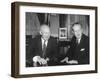 President Eisenhower with British Prime Minister Harold Macmillan in the Oval Office-null-Framed Photo