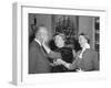 President Eisenhower with Helen Keller and Her Aide Polly Thompson-null-Framed Photo