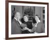 President Eisenhower with Helen Keller and Her Aide Polly Thompson-null-Framed Photo