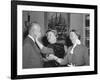 President Eisenhower with Helen Keller and Her Aide Polly Thompson-null-Framed Photo