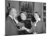 President Eisenhower with Helen Keller and Her Aide Polly Thompson-null-Mounted Photo