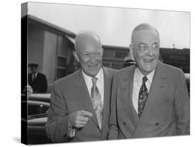 President Eisenhower with Secretary of State John Foster Dulles at Washington Airport-null-Stretched Canvas