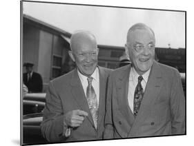 President Eisenhower with Secretary of State John Foster Dulles at Washington Airport-null-Mounted Photo