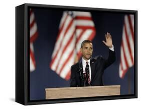 President-Elect Barack Obama Acceptance Speech, Grant Park, Chicago, Illinois, Nov 4, 2008-null-Framed Stretched Canvas