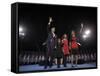 President-Elect Barack Obama and His Family Wave at the Election Night Rally in Chicago-null-Framed Stretched Canvas