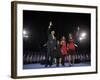 President-Elect Barack Obama and His Family Wave at the Election Night Rally in Chicago-null-Framed Photographic Print