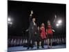 President-Elect Barack Obama and His Family Wave at the Election Night Rally in Chicago-null-Mounted Photographic Print