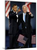 President-Elect Barack Obama and VP Joe Biden after Acceptance Speech, Nov 4, 2008-null-Mounted Photographic Print