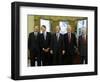 President-Elect Barack Obama is Welcomed by President George W. Bush for a Meeting at White House-null-Framed Photographic Print