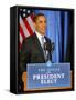 President-Elect Barack Obama Smiles Before Speaking, Press Conference, Nov 7, 2008-null-Framed Stretched Canvas