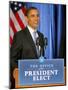 President-Elect Barack Obama Smiles Before Speaking, Press Conference, Nov 7, 2008-null-Mounted Photographic Print