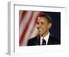 President-Elect Barack Obama Smiles During Acceptance Speech, Nov 4, 2008-null-Framed Photographic Print