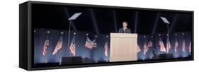 President-Elect Barack Obama Speaks on Election Night, Chicago, Illinois, Nov 4, 2008-null-Framed Stretched Canvas