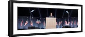 President-Elect Barack Obama Speaks on Election Night, Chicago, Illinois, Nov 4, 2008-null-Framed Premium Photographic Print