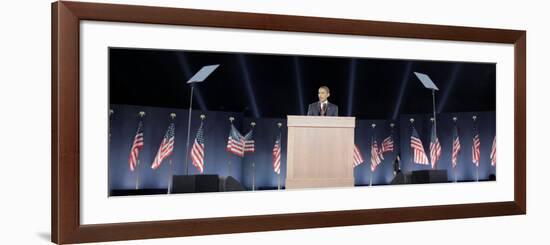 President-Elect Barack Obama Speaks on Election Night, Chicago, Illinois, Nov 4, 2008-null-Framed Photographic Print