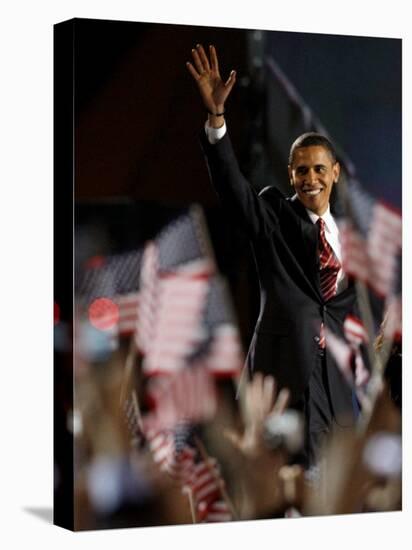 President-Elect Barack Obama Walking onto Stage to Deliver Acceptance Speech, Nov 4, 2008-null-Stretched Canvas