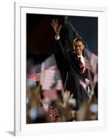 President-Elect Barack Obama Walking onto Stage to Deliver Acceptance Speech, Nov 4, 2008-null-Framed Photographic Print