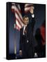 President-Elect Barack Obama Waves after Acceptance Speech, Nov 4, 2008-null-Framed Stretched Canvas