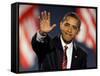 President-Elect Barack Obama Waves after Acceptance Speech, Nov 4, 2008-null-Framed Stretched Canvas
