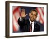 President-Elect Barack Obama Waves after Acceptance Speech, Nov 4, 2008-null-Framed Photographic Print