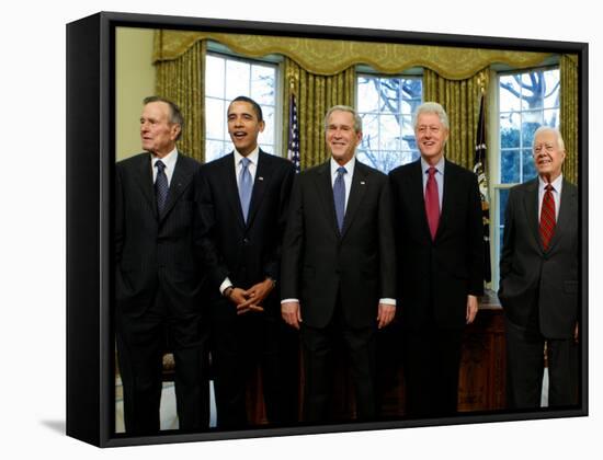 President-elect Barack Obama with All Living Presidents, January 7, 2009-null-Framed Stretched Canvas