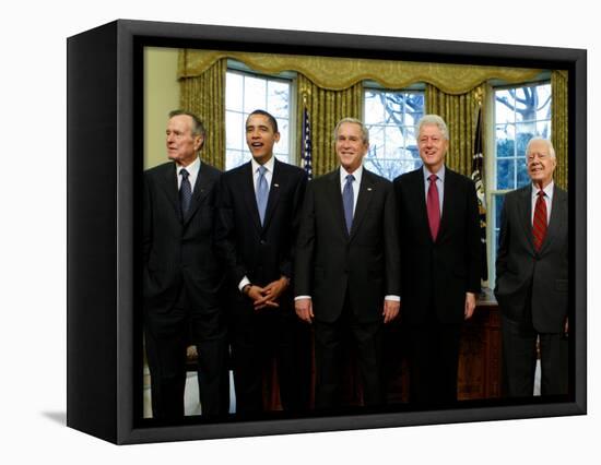 President-elect Barack Obama with All Living Presidents, January 7, 2009-null-Framed Stretched Canvas