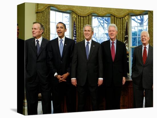 President-elect Barack Obama with All Living Presidents, January 7, 2009-null-Stretched Canvas